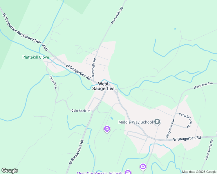 map of restaurants, bars, coffee shops, grocery stores, and more near in West Saugerties