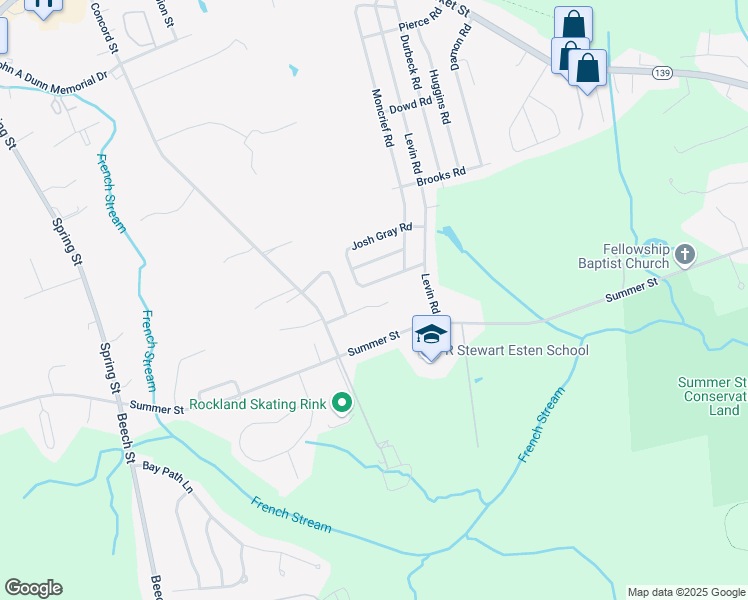 map of restaurants, bars, coffee shops, grocery stores, and more near 46 Linwood Terrace in Rockland
