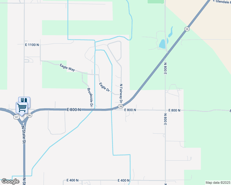 map of restaurants, bars, coffee shops, grocery stores, and more near 595 Eagle Drive in Preston