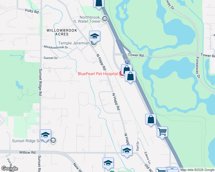 map of restaurants, bars, coffee shops, grocery stores, and more near 772 North Happ Road in Northfield