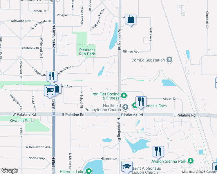 map of restaurants, bars, coffee shops, grocery stores, and more near 1425 Sandpebble Drive in Wheeling