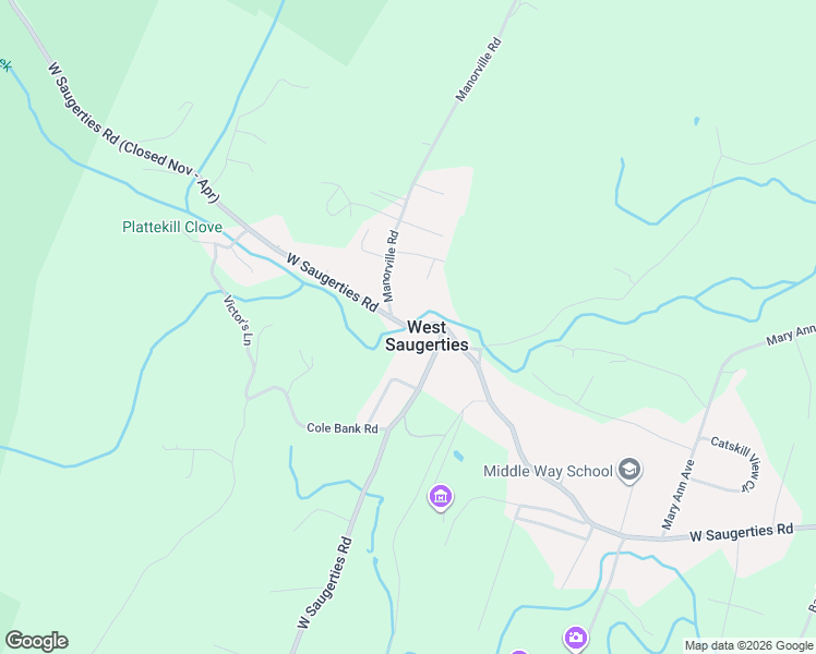 map of restaurants, bars, coffee shops, grocery stores, and more near 431 West Saugerties Road in Saugerties