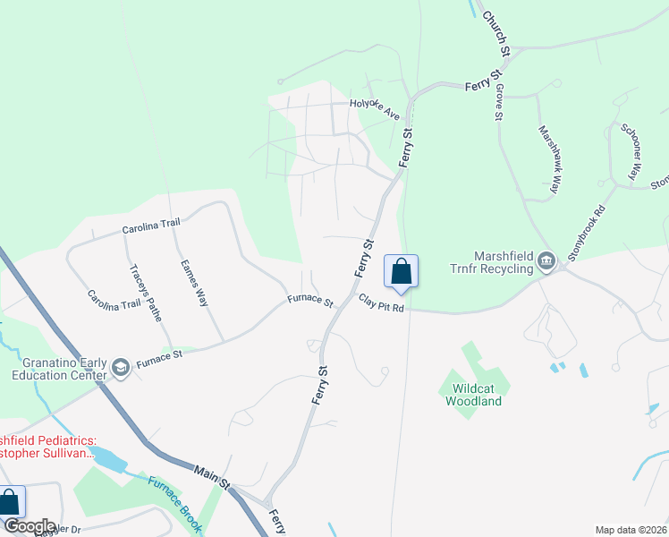 map of restaurants, bars, coffee shops, grocery stores, and more near 251 Ferry Street in Marshfield