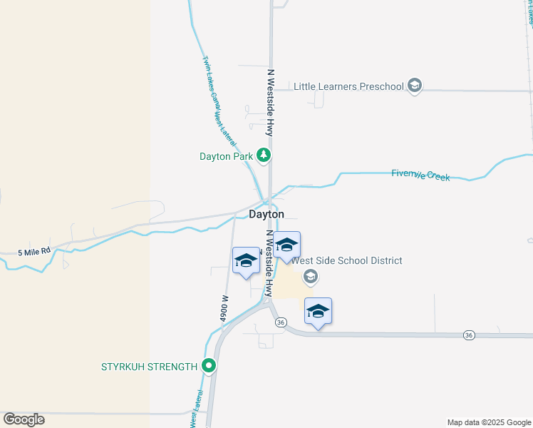 map of restaurants, bars, coffee shops, grocery stores, and more near in Dayton