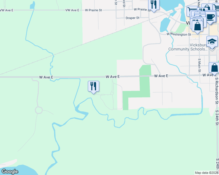 map of restaurants, bars, coffee shops, grocery stores, and more near 14212 Wb Mattews Place in Vicksburg
