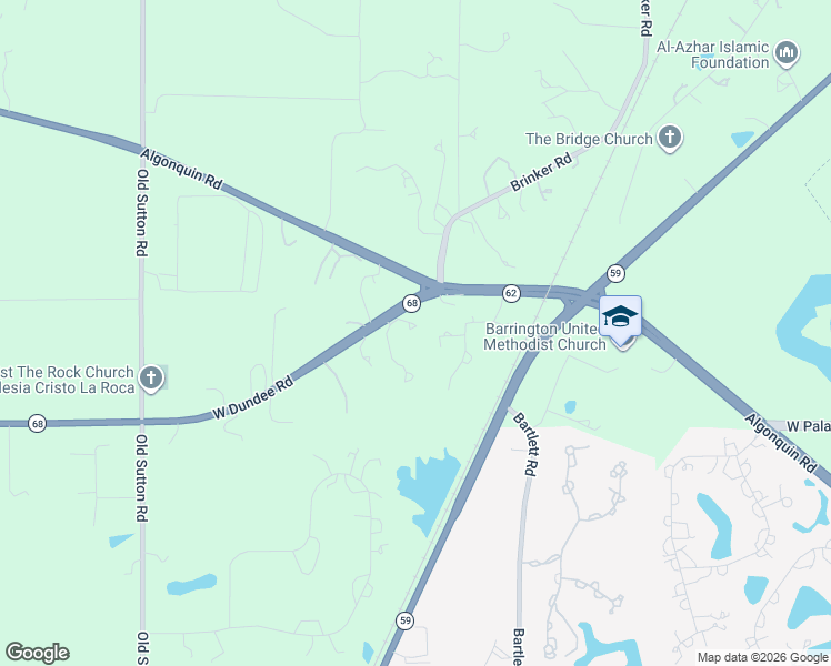 map of restaurants, bars, coffee shops, grocery stores, and more near 309 Dundee Road in Barrington