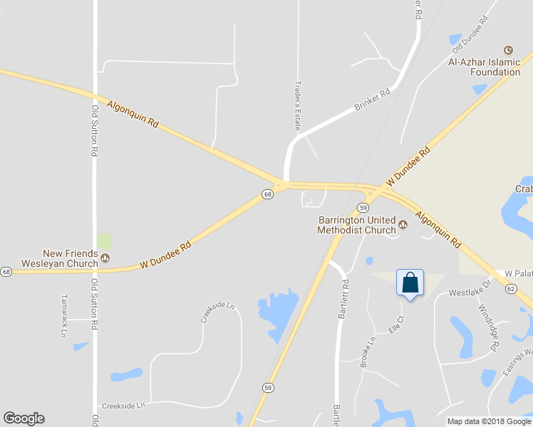 map of restaurants, bars, coffee shops, grocery stores, and more near 309 East Dundee Road in Barrington