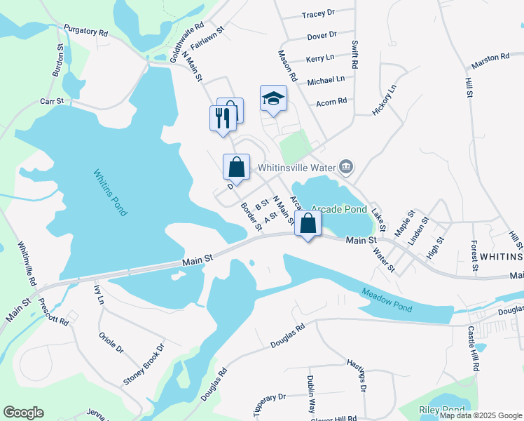 map of restaurants, bars, coffee shops, grocery stores, and more near 13 C Street in Northbridge