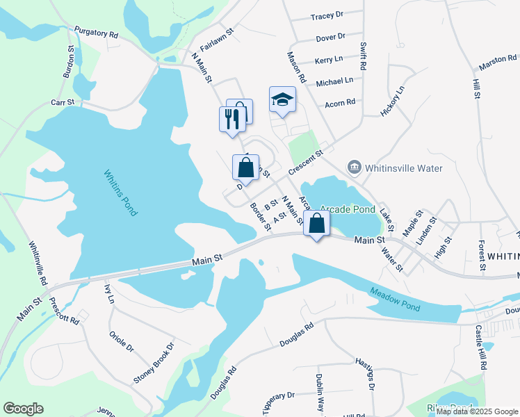 map of restaurants, bars, coffee shops, grocery stores, and more near 13 C Street in Northbridge