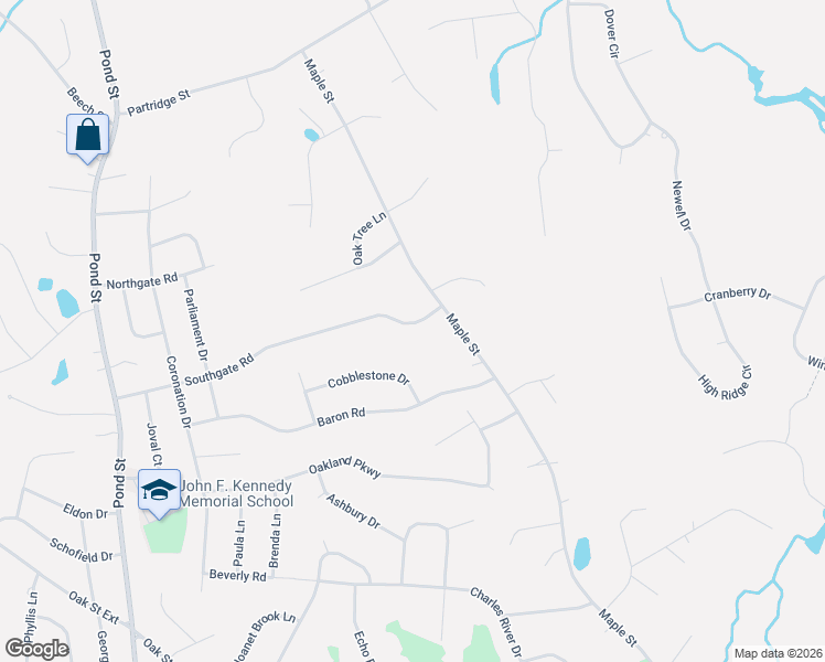 map of restaurants, bars, coffee shops, grocery stores, and more near 60 Southgate Road in Franklin