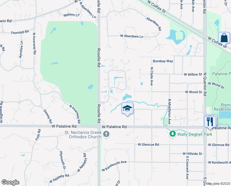 map of restaurants, bars, coffee shops, grocery stores, and more near 107 North Craigie Lane in Inverness