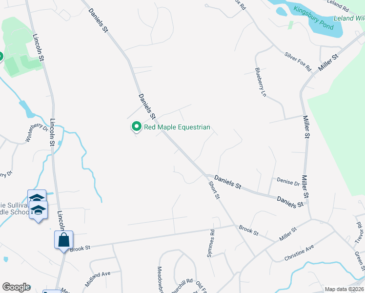 map of restaurants, bars, coffee shops, grocery stores, and more near 55 Daniels Street in Franklin