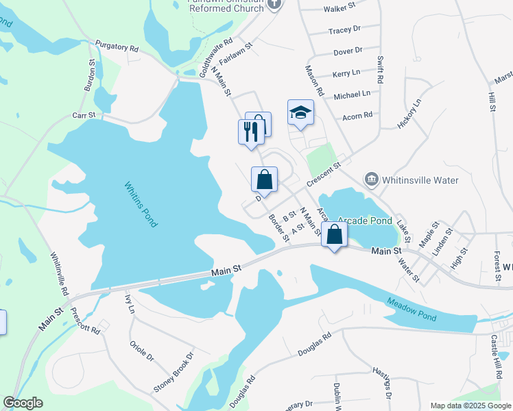 map of restaurants, bars, coffee shops, grocery stores, and more near 81 Border Street in Northbridge
