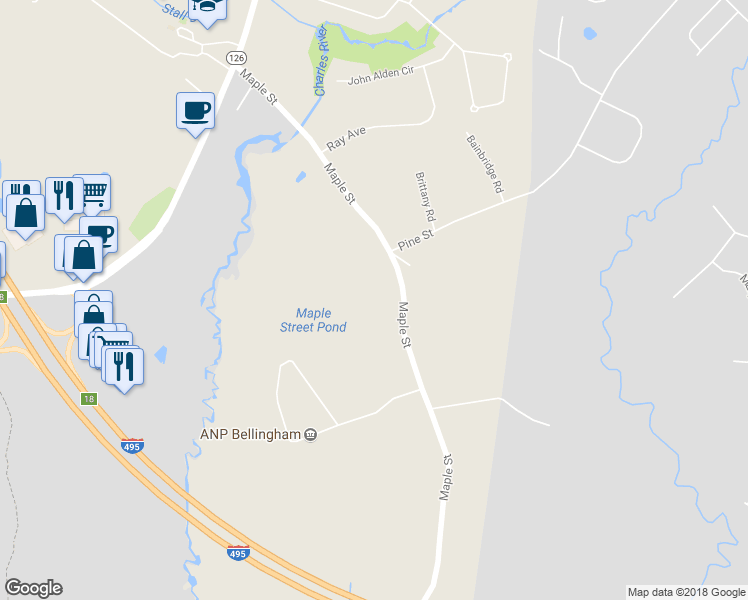 map of restaurants, bars, coffee shops, grocery stores, and more near 123 Maple Street in Bellingham