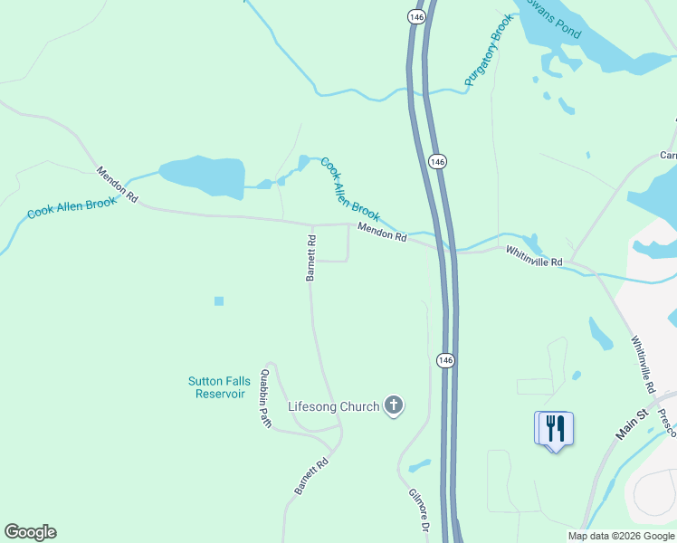 map of restaurants, bars, coffee shops, grocery stores, and more near 8 Virginia Avenue in Sutton