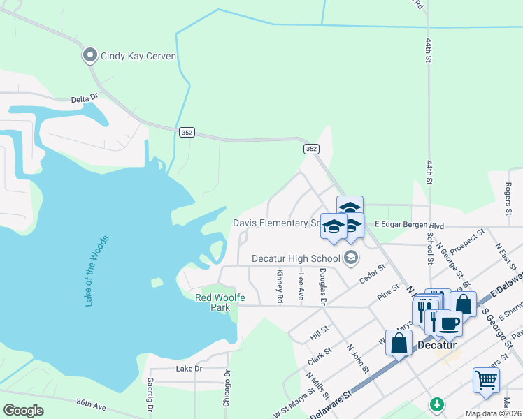 map of restaurants, bars, coffee shops, grocery stores, and more near 508 Greenbriar Terrace in Decatur
