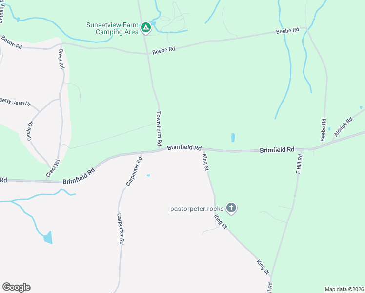 map of restaurants, bars, coffee shops, grocery stores, and more near 106 Brimfield Road in Monson