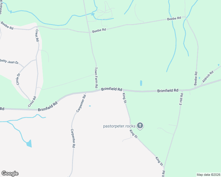 map of restaurants, bars, coffee shops, grocery stores, and more near Brimfield Road in Monson