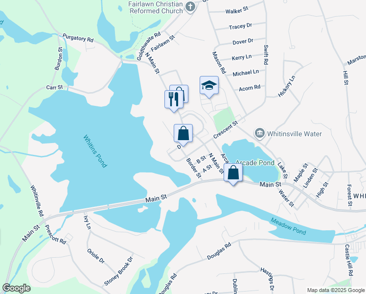 map of restaurants, bars, coffee shops, grocery stores, and more near 81 Border Street in Northbridge