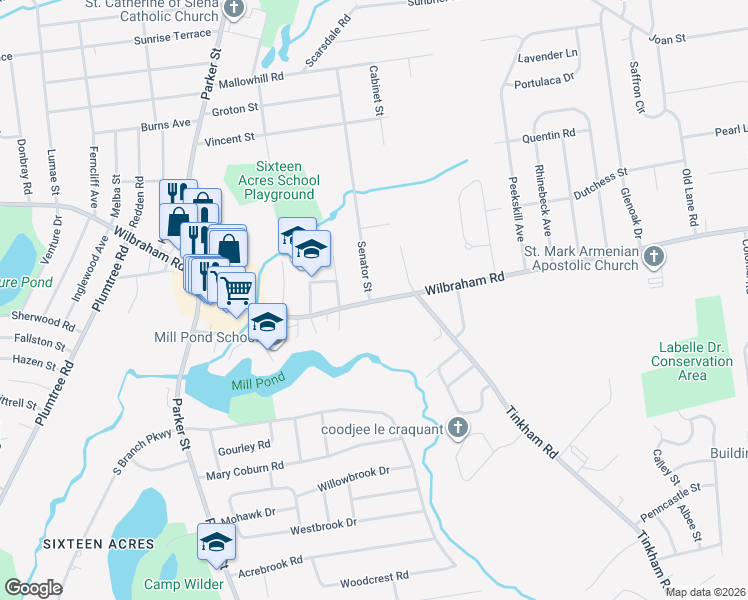 map of restaurants, bars, coffee shops, grocery stores, and more near in Springfield