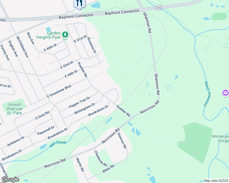 map of restaurants, bars, coffee shops, grocery stores, and more near 4844 Avellino Drive in Erie
