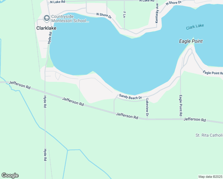 map of restaurants, bars, coffee shops, grocery stores, and more near 550 South Woodlands Drive in Clarklake