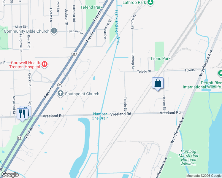 map of restaurants, bars, coffee shops, grocery stores, and more near 5522 Wilson Street in Trenton