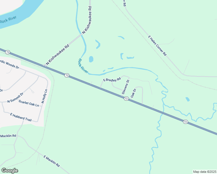 map of restaurants, bars, coffee shops, grocery stores, and more near 5869 East Bradley Road in Byron