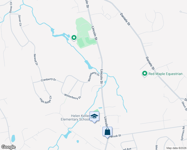 map of restaurants, bars, coffee shops, grocery stores, and more near 6 Winterberry Drive in Franklin