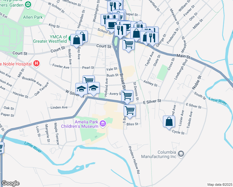 map of restaurants, bars, coffee shops, grocery stores, and more near 3 Avery Street in Montgomery