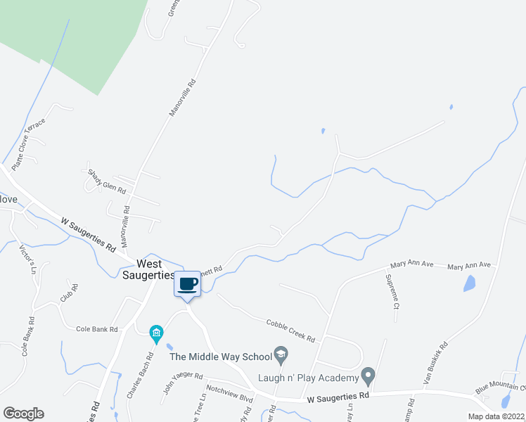 map of restaurants, bars, coffee shops, grocery stores, and more near 59 Burnett Rd in Saugerties