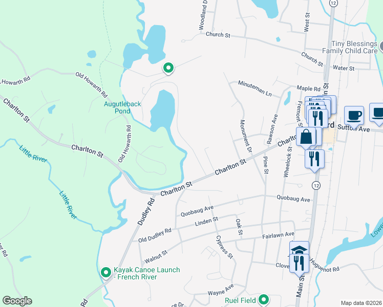 map of restaurants, bars, coffee shops, grocery stores, and more near 12 Howarth Road in Oxford