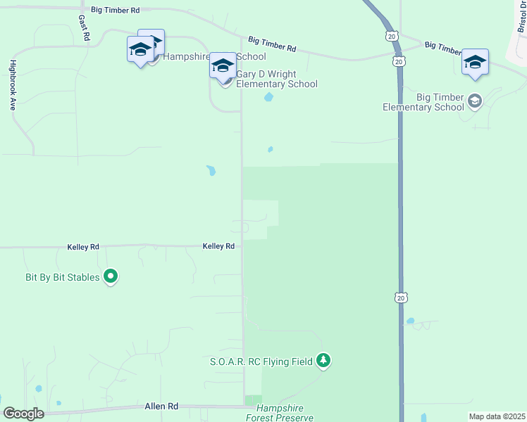 map of restaurants, bars, coffee shops, grocery stores, and more near 17N351 Ketchum Road in Hampshire