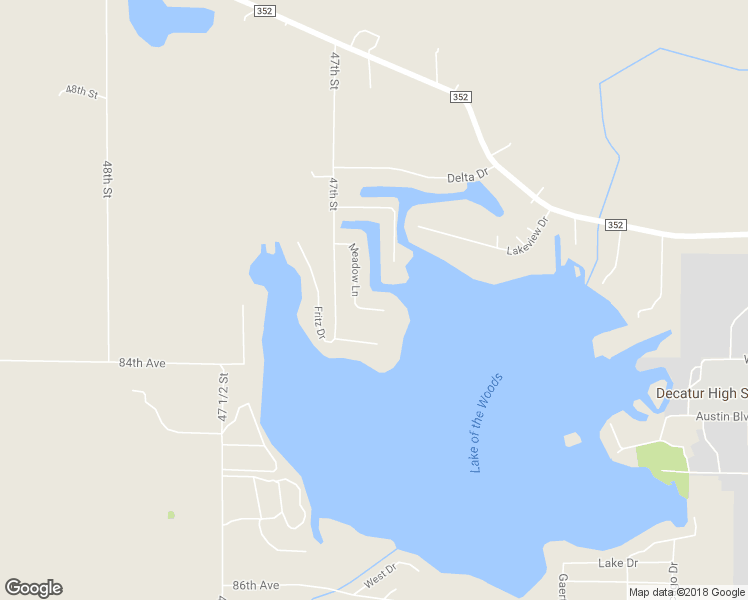 map of restaurants, bars, coffee shops, grocery stores, and more near 46840 Meadow Lane in Decatur