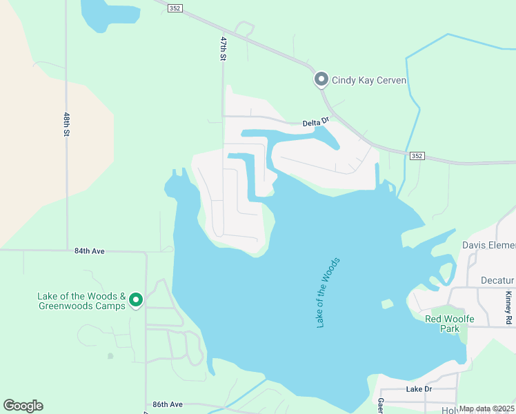 map of restaurants, bars, coffee shops, grocery stores, and more near 46840 Meadow Lane in Decatur
