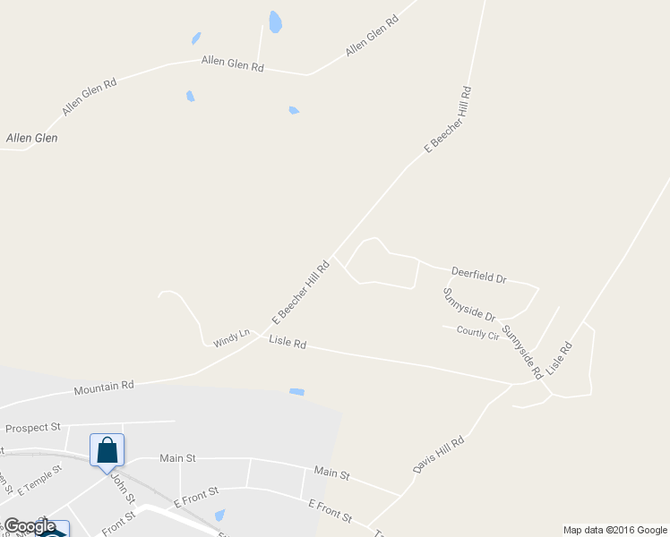 map of restaurants, bars, coffee shops, grocery stores, and more near 27 King Point Circle in Owego