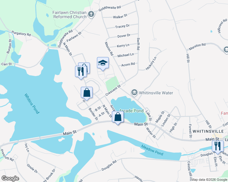 map of restaurants, bars, coffee shops, grocery stores, and more near 30 Crescent Street in Northbridge