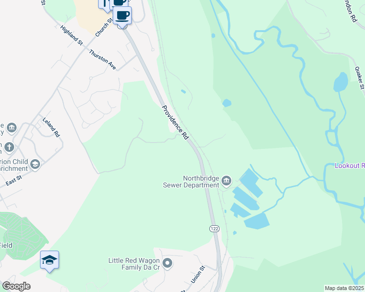 map of restaurants, bars, coffee shops, grocery stores, and more near 787 Providence Road in Northbridge
