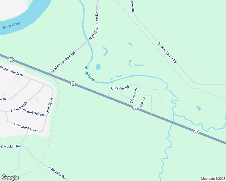 map of restaurants, bars, coffee shops, grocery stores, and more near 5869 East Bradley Road in Byron