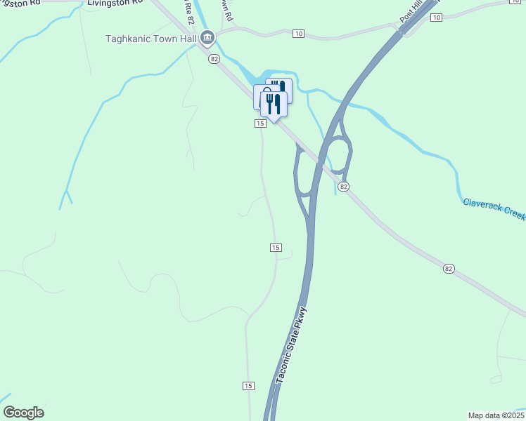 map of restaurants, bars, coffee shops, grocery stores, and more near 645 County Road 15 in Columbia County