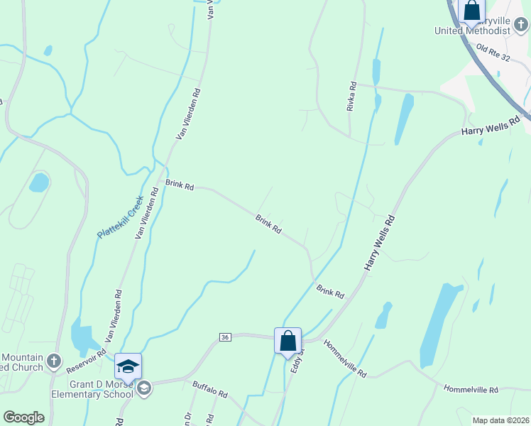map of restaurants, bars, coffee shops, grocery stores, and more near 100 Brink Road in Saugerties