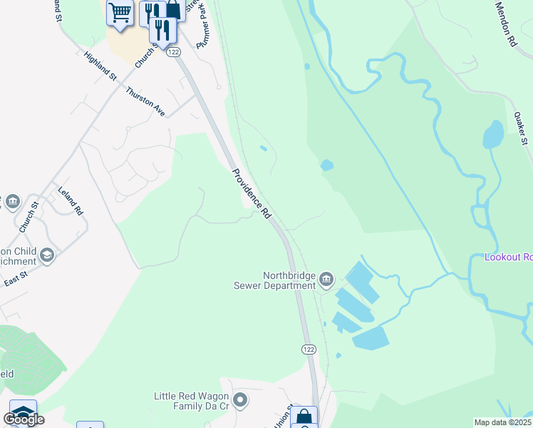 map of restaurants, bars, coffee shops, grocery stores, and more near 789 Providence Road in Northbridge