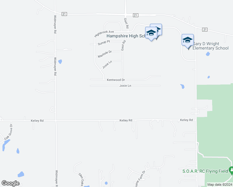 map of restaurants, bars, coffee shops, grocery stores, and more near  in Hampshire