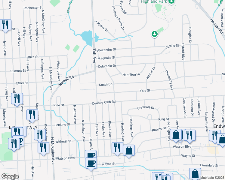 map of restaurants, bars, coffee shops, grocery stores, and more near 601 Wilson Ave in Endwell
