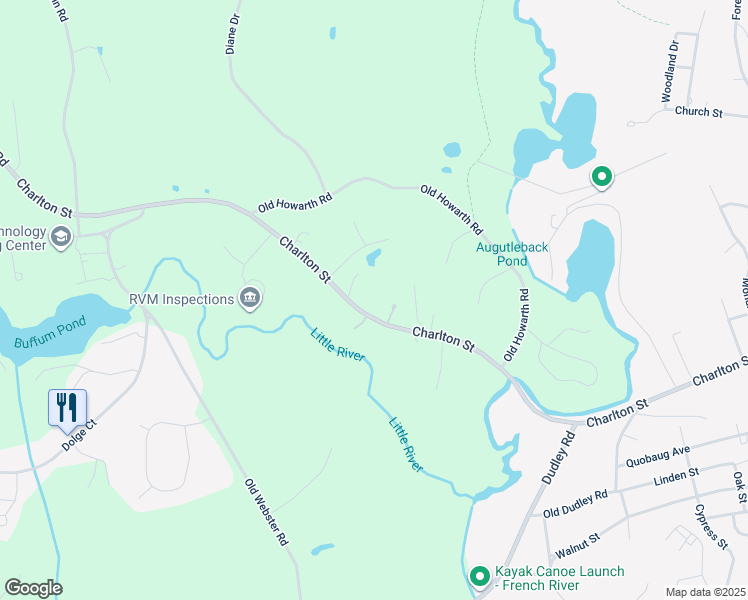 map of restaurants, bars, coffee shops, grocery stores, and more near 132 Charlton Street in Oxford