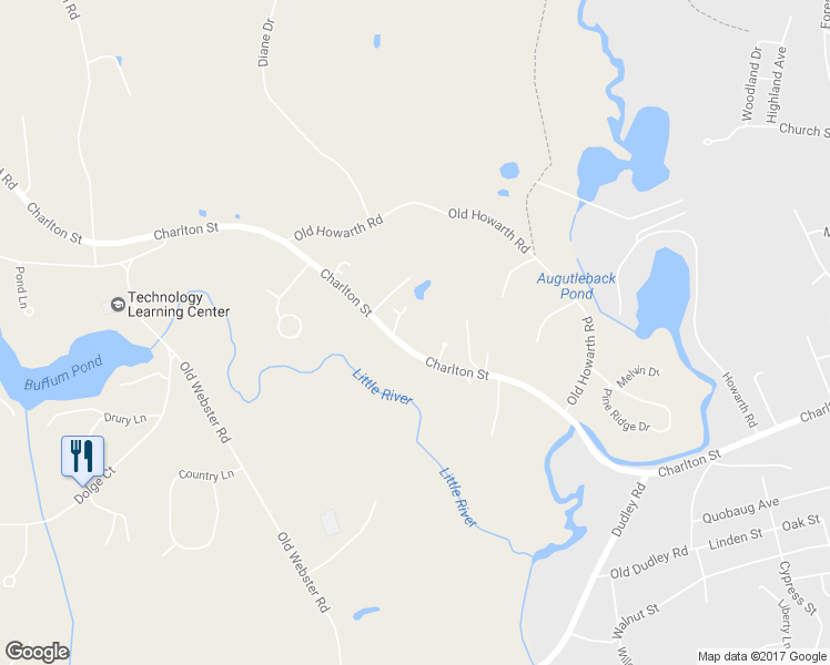 map of restaurants, bars, coffee shops, grocery stores, and more near 132 Charlton Street in Oxford