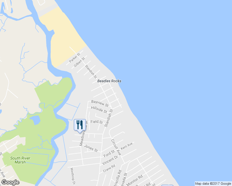 map of restaurants, bars, coffee shops, grocery stores, and more near 1 Minot Street in Marshfield