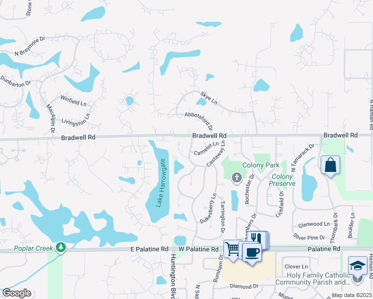 map of restaurants, bars, coffee shops, grocery stores, and more near 5160 Barcroft Dr in Hoffman Estates