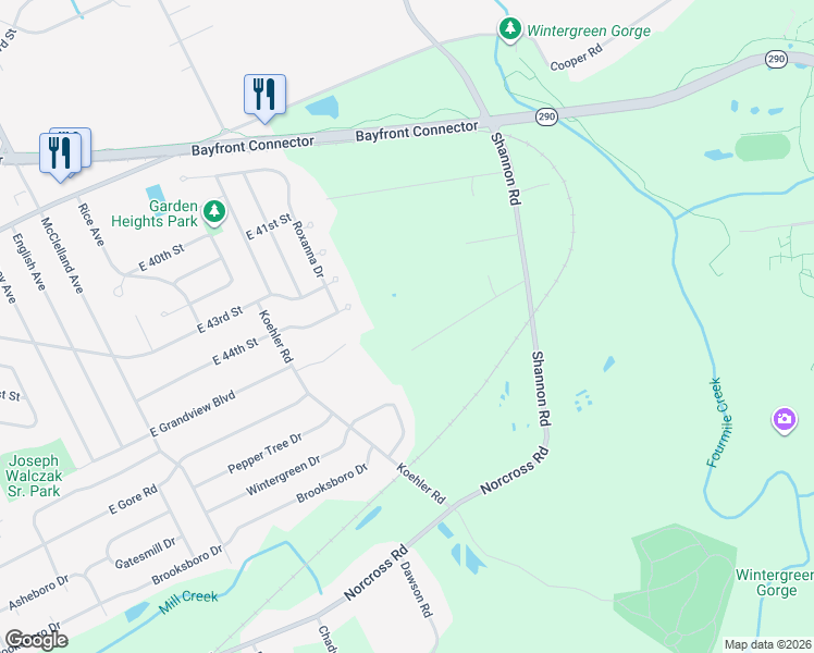map of restaurants, bars, coffee shops, grocery stores, and more near 2730 Summerville Rd in Erie