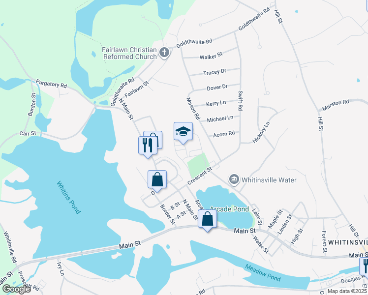 map of restaurants, bars, coffee shops, grocery stores, and more near 21 Crescent Street in Northbridge